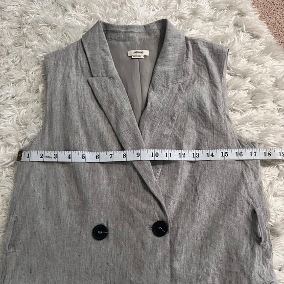 Jason Wu Feather Grey Sleeveless Double Button Mini Dress Size S - Picture 8 of 9